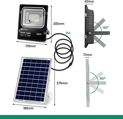 Foco Led con Panel Solar  50W
